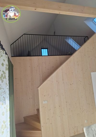 interiérové zábradlie v chate, Korňa